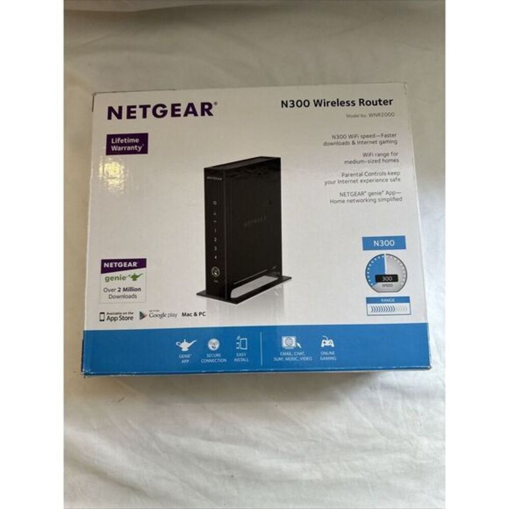 Netgear N300 Wireless Router wnr2000v2 300 Mbps‎ 4-Port 10/100 Tested READ